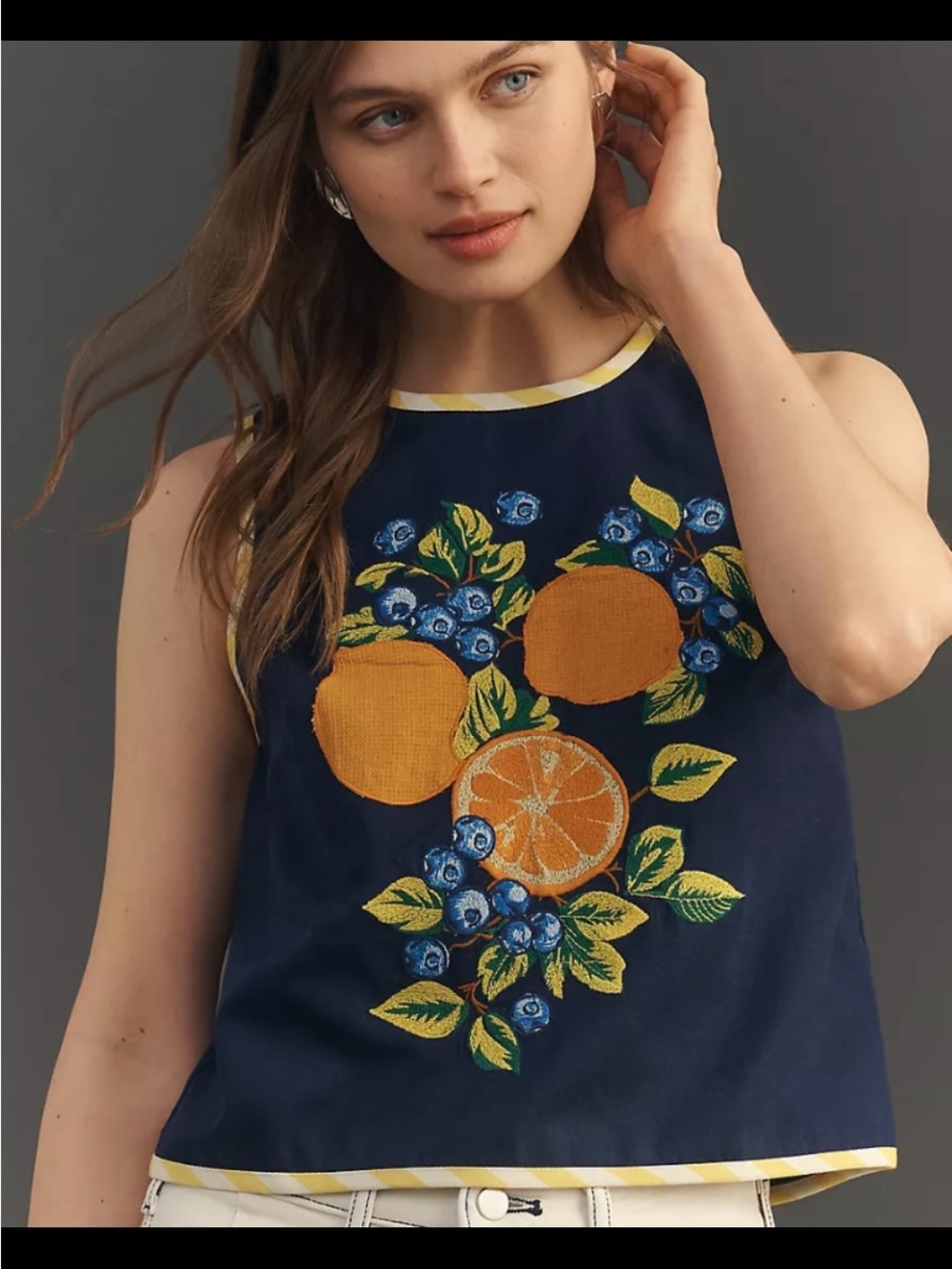 Maeve Embroidered Swing Tank Top.